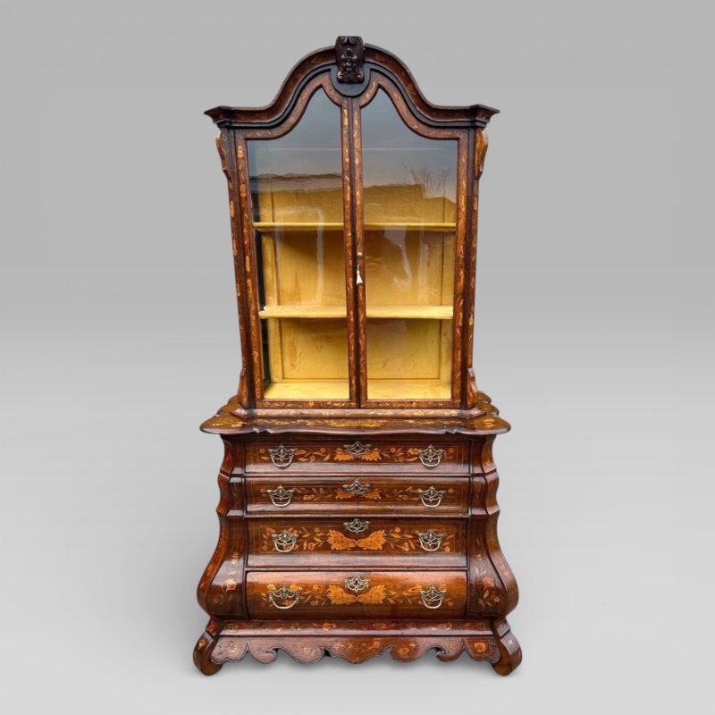 Edwards & Roberts Dutch Marquetry Display Cabinet On Chest - Image 2